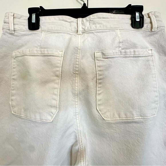 Ann Taylor High Rise Wide Leg Cropped Cream Colored Jeans size 8 - Picture 4 of 4